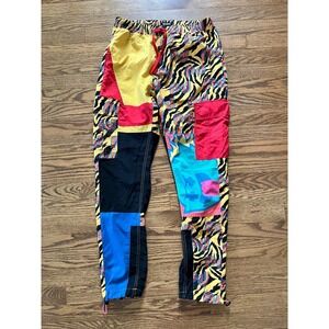 Pink Dolphin Jogger Pants Men's Size Small 90s Style Zebra Print